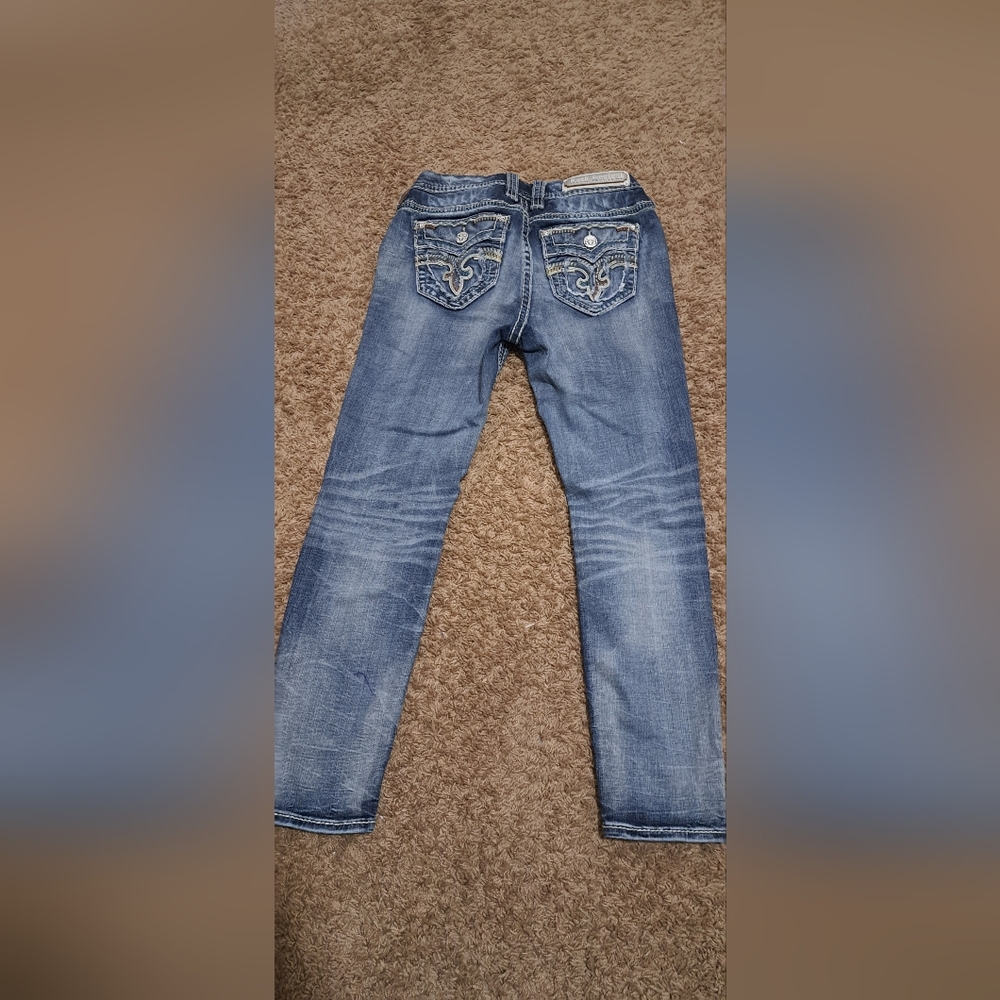 Rock Revival Embellished Ankle Skinny Vien Jeans Size 30